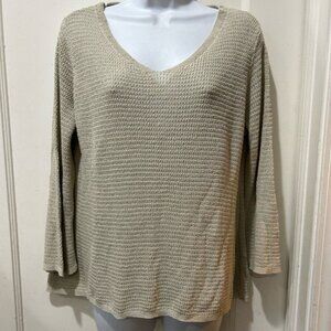 J. Jill LP tan linen viscose blend woven sweater